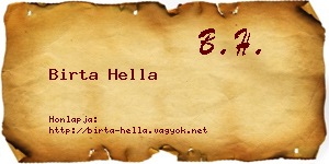 Birta Hella névjegykártya