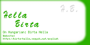 hella birta business card